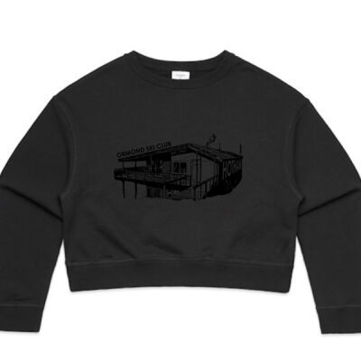 Womens Sweater Black Logo - AS COLOUR Womens Crop Crew Sweater Thumbnail