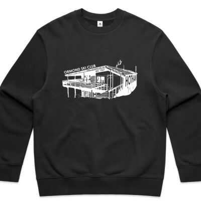 Mens Sweater White Logo - AS Colour Mens Heavy Crew Thumbnail